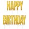 4 Pack Bulk Plastic Jumbo Happy Birthday Yard Sign Set - Gold